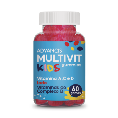 7276063 Advancis Multivit Kids Gummies 60uni | Vitamina D + Iodo | Crescimento Infantil +4 Anos