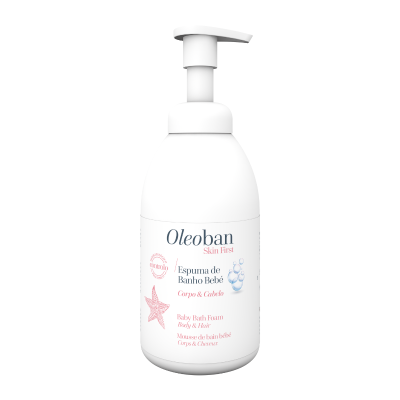 7112888 Oleoban Espuma de Banho Bebé 2 em 1 500ml | Corpo & Cabelo | Para Recém-Nascido | Testado em Peles Atópicas