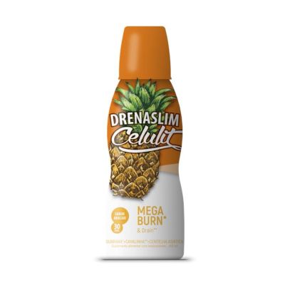 6343640 Drenaslim Celulite Solução 450ml Abacaxi | Ação Tripla na Celulite | Guaraná + Centelha + Cavalinha