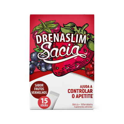 7289462 Drenaslim Sacia Sticks 15 Saquetas Frutos Vermelhos | Controlo do Apetite | Saciedade