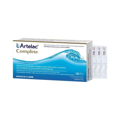 6289579 Artelac Complete Lubrificante Ocular Monodose 30x0,5ml | Sistema Inteligente 3 Camadas | Ácido Hialurónico
