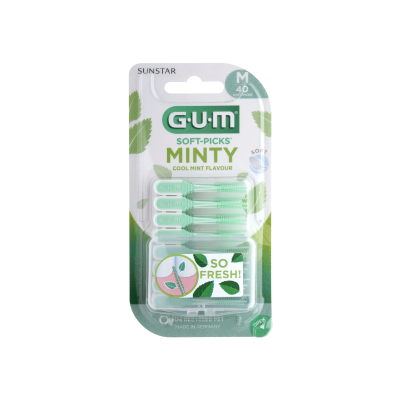 6608968 Gum Soft-Picks Minty Interdentário 40 Unid. | Sabor a Menta | Limpeza Suave e Refrescante