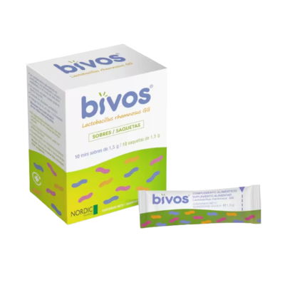 7066613 Bivos Saquetas 10 Unid. | Probiótico Lactobacillus rhamnosus GG | Saúde Digestiva Familiar