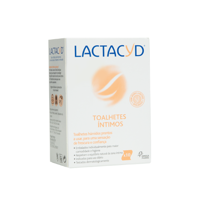 6562017 Lactacyd Toalhetes Íntimos 10 Unid. | Frescura com pH Equilibrado | 100% Biodegradáveis