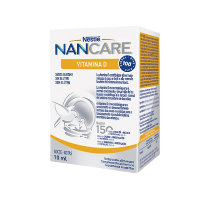 7135863 NANCARE Vitamina D Gotas 10ml | Suplemento para Bebés | Desenvolvimento Ósseo e Imunidade