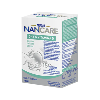 7260190 NANCARE DHA & Vitamina D Gotas 10ml | Para Crianças 3+ Anos | Desenvolvimento Cerebral e Ósseo