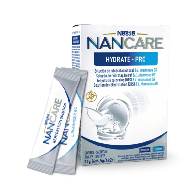 7100339 NANCARE Hydrate-Pro Saquetas 6x4,5g | Reidratação Oral + Probiótico |  Para Diarreia Aguda Bebés