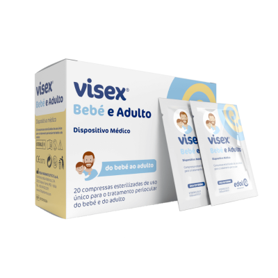 6448423 Visex Bebé e Adulto Compressas 20 unid. | Para Limpeza Ocular Remelas, Conjuntivite