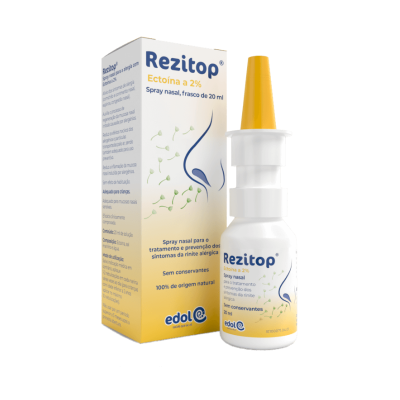 6210971 Rezitop Spray Nasal 20ml | Ectoína 2% para Rinite Alérgica | Alívio Natural sem Habituação
