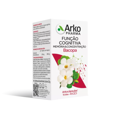 7369371 Arkocápsulas Bacopa 45 Cápsulas | Para Memória & Concentração | Adultos e Crianças 6+