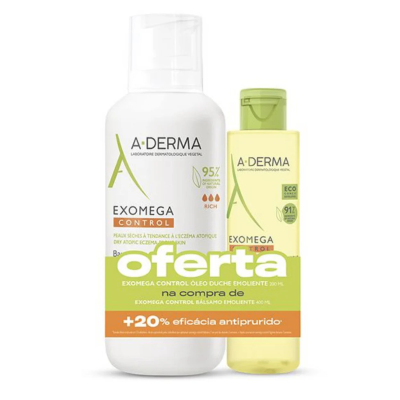 6082511 A-Derma Exomega Control Pack Bálsamo Emoliente + Óleo Banho | Para Pele Atópica