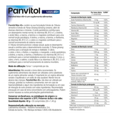 Panvitol Man 45+ 30 Comprimidos | Farmácia d'Arrábida