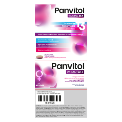 Panvitol Woman 45+ 30 Comprimidos Menopausa Energia | Farmácia d'Arrábida
