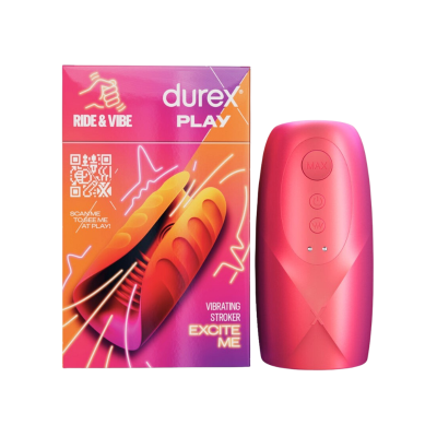 7402362 Durex Ride & Vibe Vibrating Stroker | Masturbador Vibrador | 7 Velocidades | Resistente à Água