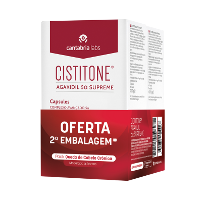7598680 Cistitone Pack Agaxidil 5A Supreme Caps | 2x60 Oferta 2ªEmbalagem | Queda de Cabelo