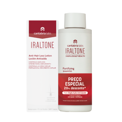 7598938 Iraltone Pack Loção Antiqueda 100ml + Champô Fortificante 200ml | Desconto 20%