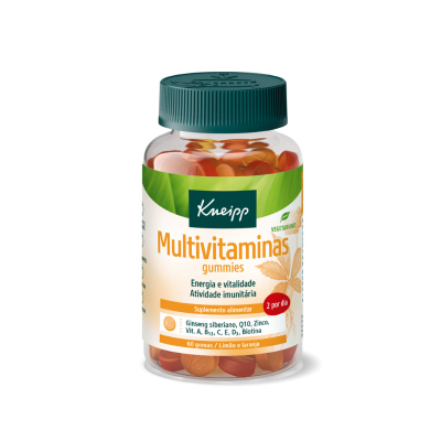 7544700 Kneipp Gomas Multivitaminas 60 Uni. | Energia & Defesas | Sabor Laranja-Limão