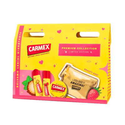 7599886 Carmex Kit Premium Collection | 3 Batons + Bolsa | Hidratação & Proteção Labial