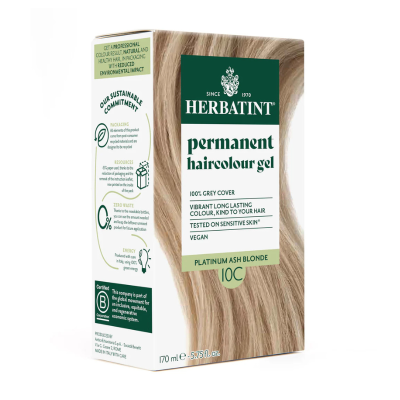 8016744809962 Herbatint 10C Louro Platinado Cinza | Coloração Sem Amoníaco para Pele Sensível