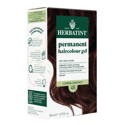 8016744809870 Herbatint 4R Castanho Acobreado | Coloração Cabelo Sem Amoníaco | Reflexos Avermelhados