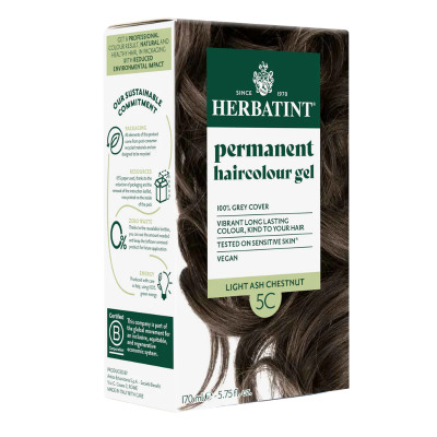 8016744809924 Herbatint 5C Castanho Claro Cinza | Coloração Cabelo Sem Amoníaco | Neutraliza Reflexos Quentes