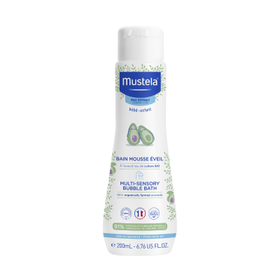 6844977 Mustela Espuma Banho Multisensorial 200ml | Água Azul p/ Bebé | Desperta Sentidos