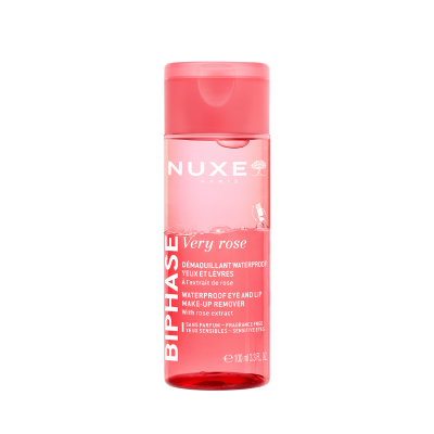 7605782 Nuxe Very Rose Desmaquilhante Bifásico 100ml | Remove Maquilhagem Waterproof sem Esfregar | Para Olhos Sensíveis
