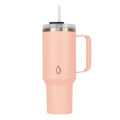 Runbott Copo Termo Latt Cotton Candy 1100ml | Mantém Frio 28h & Quente 12h | Tampa com Palhinha | Tecnologia Evertaste