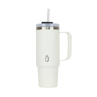 Runbott Copo Termo Latt Cream 800ml | Mantém Frio 28h & Quente 12h | Tampa com Palhinha | Tecnologia Evertaste