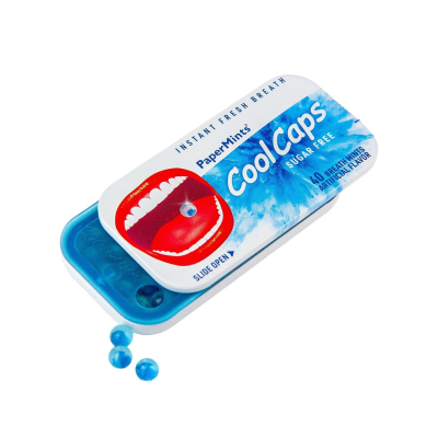 7279091 Papermints Coolcaps 40 Cápsulas Refrescantes Hálito | Sabor Hortelã | Para Fumadores e Profissionais