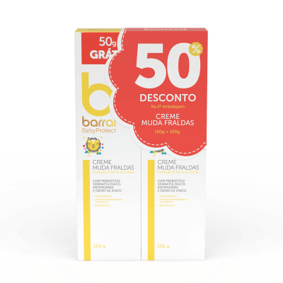 7597021 Barral BabyProtect Pack Creme Muda Fraldas 2x150g | Proteção Assaduras | Óxido de Zinco | Prevenção Diária