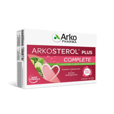 Arkosterol Plus Complete 30 Comprimidos | Suplemento p/ Colesterol | Bergamota, Policosanóis, Coentro, Alcachofra