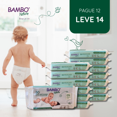 Bambo Nature Pack Económico Toalhitas 12+2 | Farmácia d'Arrábida