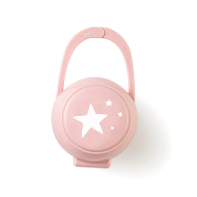 8424568148288 Saro Caixa Porta-chupeta Galaxy Rosa | Caixa p/ 2 Chupetas | Higiénica e Prática | Evita Perdas | Livre de BPA