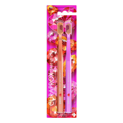 7529578 Curaprox Love Edition 5460 Ultra Soft Pack x2 | Presente para Casais | 2 Escovas Ultramacias c/ 5460 Cerdas