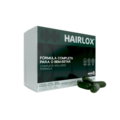 7377747 Hairlox Suplemento Alimentar 60 Cápsulas | Para Cabelo e Unhas | Com Biotina + Zinco + L-Cistina