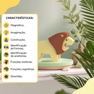 Halftoys Construção Magnética Leão +3Anos | Farmácia d'Arrábida