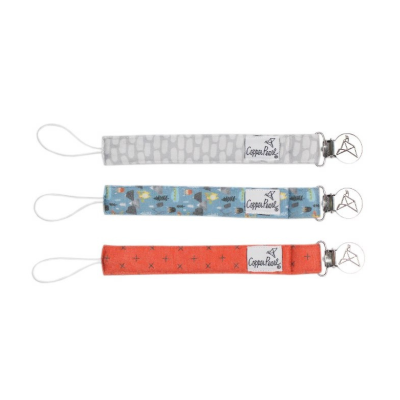 810114820834 Copper Pearl Binky Clips para Chupeta | Conjunto de 3 para Prender Chupeta