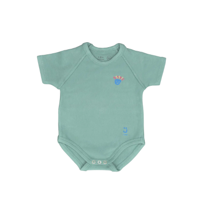 JBimbi Body Manga Curta Warm Eucalipto 0-36M | Algodão Orgânico | Modelo de Inverno