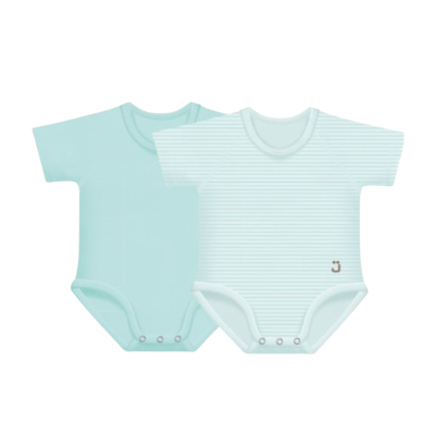 JBimbi Body 4 Estações Pack 2un Verde Água | Algodão Bio 0-36Meses | Tamanho Único Ajustável