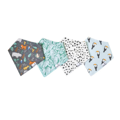 810081365277 Copper Pearl Conjunto de 4 Bandanas Bibs Bengal | Ajustáveis 0-36 Meses | Perfeitas para a fase da dentição