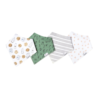 818019022100 Copper Pearl Conjunto de 4 Bandanas Bibs Chip | Ajustáveis 0-36 Meses | Perfeitas para a fase da dentição