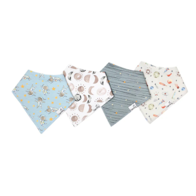 Copper Pearl Conjunto de 4 Bandanas Bibs Neil | Ajustáveis 3-36M | Perfeitas para a fase da dentição