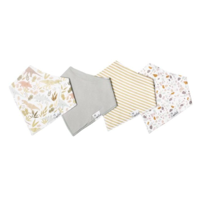 1002216 Copper Pearl Bandanas Bibs Padrão Rex | Conjunto de 4 | Ajustável 3-36 Meses