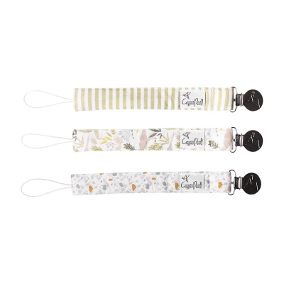 1002232 Copper Pearl Clipes para Chupeta Padrão Rex | Set de 3 Clipes para Prender na Chupeta