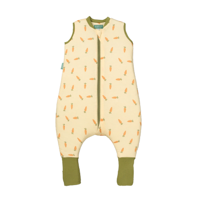 Molis&Co Macacão de Dormir sem Manga Carrots +2Ano TOG 2.5| Saco de Dormir com Meia Removíveis