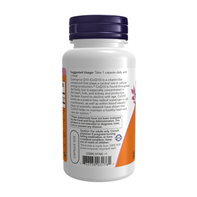 NOW CoQ10 200mg 60 Cápsulas Vegetais | Farmácia d'Arrábida