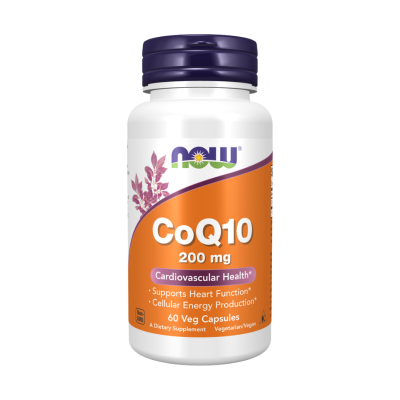 1002253 NOW CoQ10 200 mg 60 Cápsulas Vegetais | Suporte cardiovascular e energia celular
