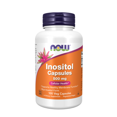 1002262 NOW Inositol 500mg 100 Cápsulas Vegetais | Suporte equilíbrio hormonal e bem-estar emocional