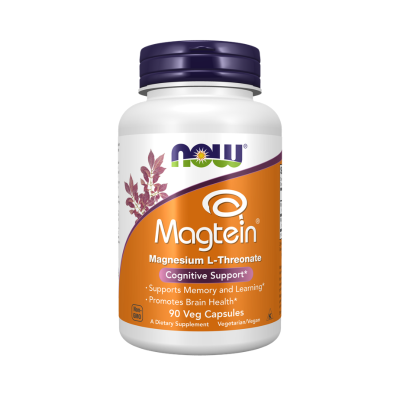 1002243 NOW Magtein Magnésio L-Treonato 90 Cápsulas | Memória e Saúde Cerebral
